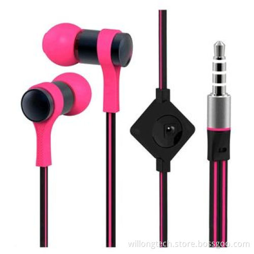 Colorful handsfree earphone with volume control for mobile phone